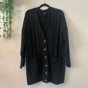 Torrid Black Cardigan with Button Details